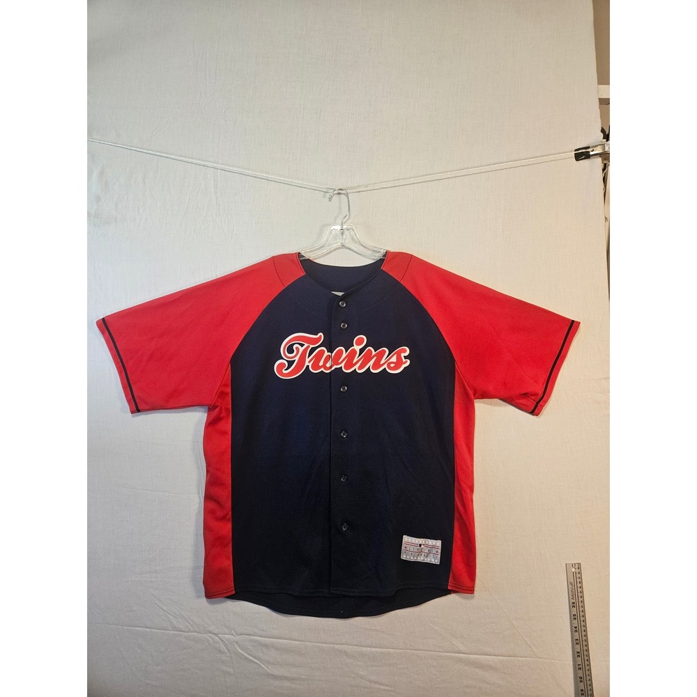 MLB Minnesota Twins Justin Morneau 33 Baseball Jersey Navy Red Mens XL M243